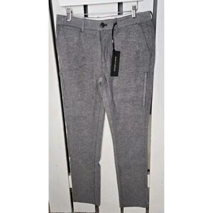 Nifty Genius Henry Travel Trouser Cargo Comfort Soft Pant Grey Herringbone 30x32